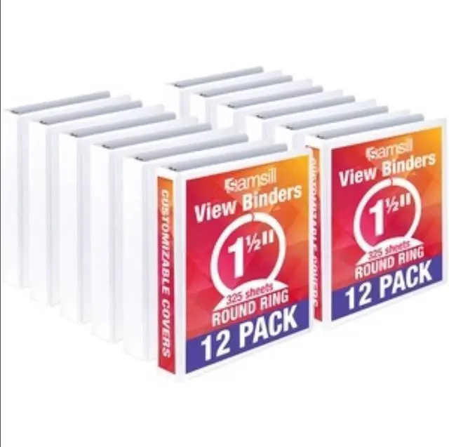 Main image of Samsill Economy Ring Binder 1 1/2" Binder Capacity - Letter - 8 1/2" x 11" Sheet Size - 325 Sheet Capacity - 3 Ring - Fastener: Round Ring - Pocket: 2, Internal - Polypropylene, MP128557