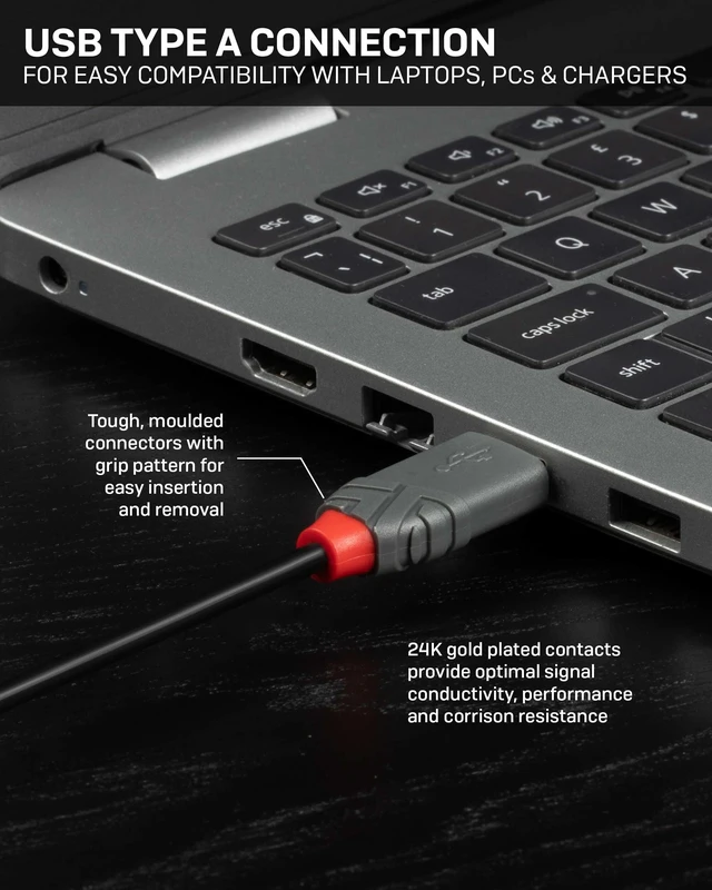 Alt view image 2 of 4 - Lindy 0,2m USB 2.0 Type A to Mini-B Cable, Anthra Line - 36720
