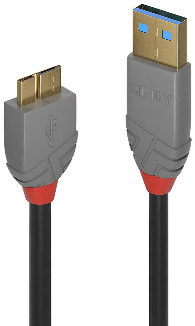 Main image of Lindy 1m USB 3.2 Type A to Micro-B Cable, 5Gbps, Anthra Line - 36766