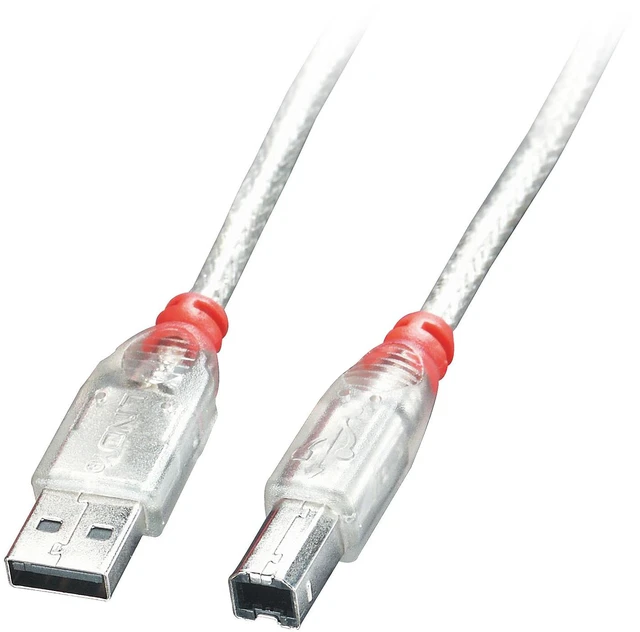 Main image of Lindy 2m USB 2.0 Cable - Type A To B, Transparent - 41753