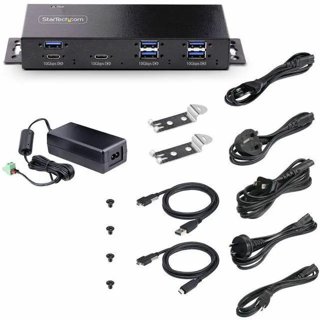 Alt view image 3 of 5 - StarTech 7-Port Industrial USB 10Gbps Hub with Power Adapter HB31C5A2CME