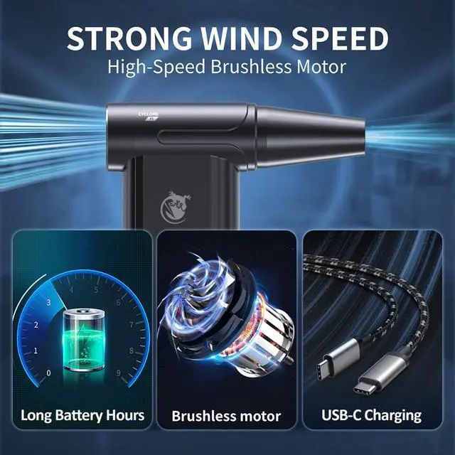 Alt view image 3 of 4 - Adesso Cyclone F1 2-Way Portable Air Blower Model Cyclone F1