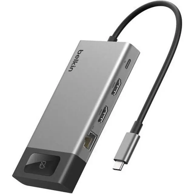 Alt view image 2 of 4 - Belkin USB-C 8-IN-1 DUAL HDMI HUB WITH PRIVACY CONTROL INC027dqSGY