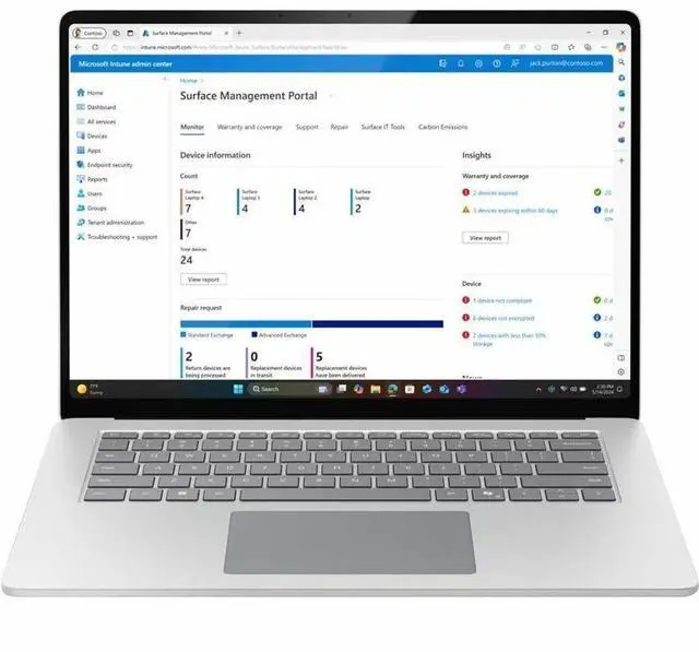 Main image of Microsoft Surface Laptop 8 15" Copilot+PC Notebook - Intel Core Ultra X7 368H - 32 GB - 1TB SSD - Windows 11 Pro - Intel Arc Graphics - Wi-Fi - BT - Platinum - EP2-51204