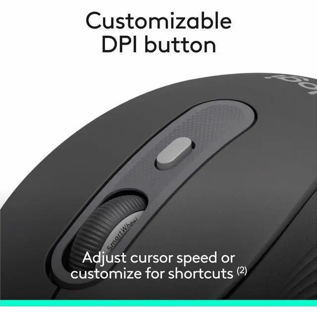 Alt view image 2 of 4 - Logitech Signature Wired M520 Large for Business, Optical Wired Mouse, USB-C Plug-and-Play, Graphite - 910-007497