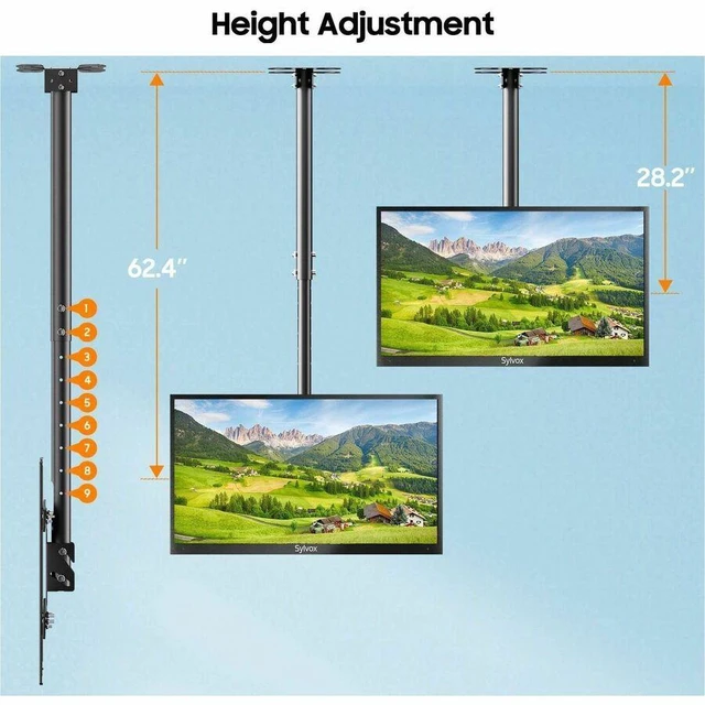 Alt view image 3 of 3 - SYLVOX Outdoor TV Ceiling Mount for 32 to 65" Displays Model S35KGCHMA0