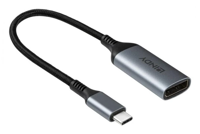 Main image of Lindy 43426 video cable adapter 0.15 m USB Type-C DisplayPort Grey, Black