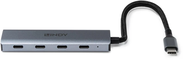 Alt view image 3 of 9 - Lindy 4 Port USB 3.2 Gen 2 Type C Hub - 43414