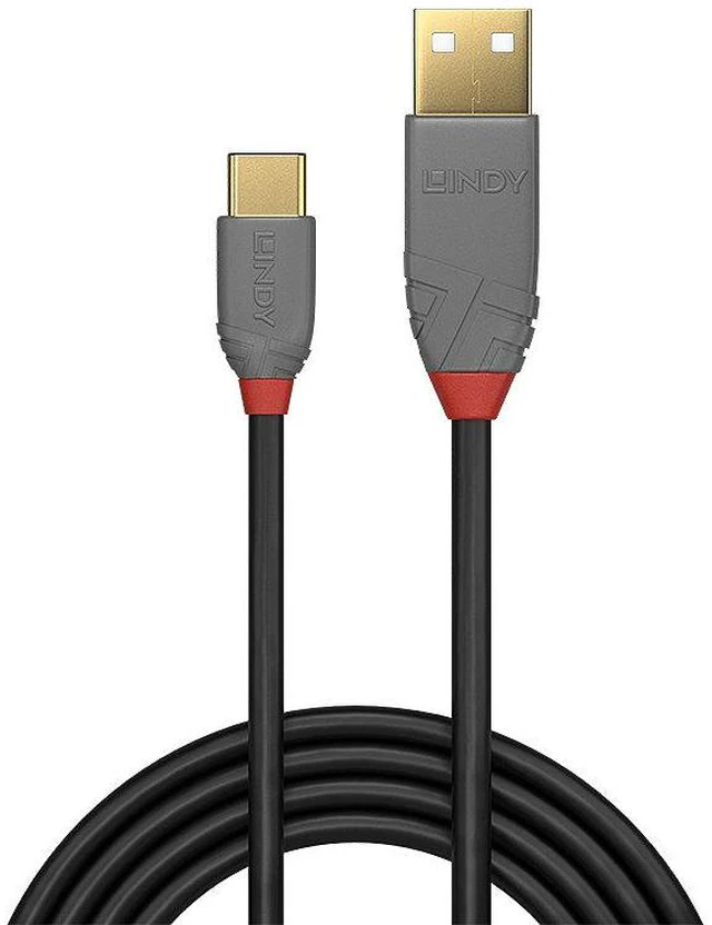 Alt view image 2 of 4 - Lindy 2m USB 2.0 Type A to C Cable, Anthra Line - 36887