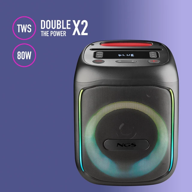 Alt view image 4 of 6 - NGS Wild Swag Go, 80W Portable and Wirelsss BT Speaker with LED Lights - WILDSWAGGO