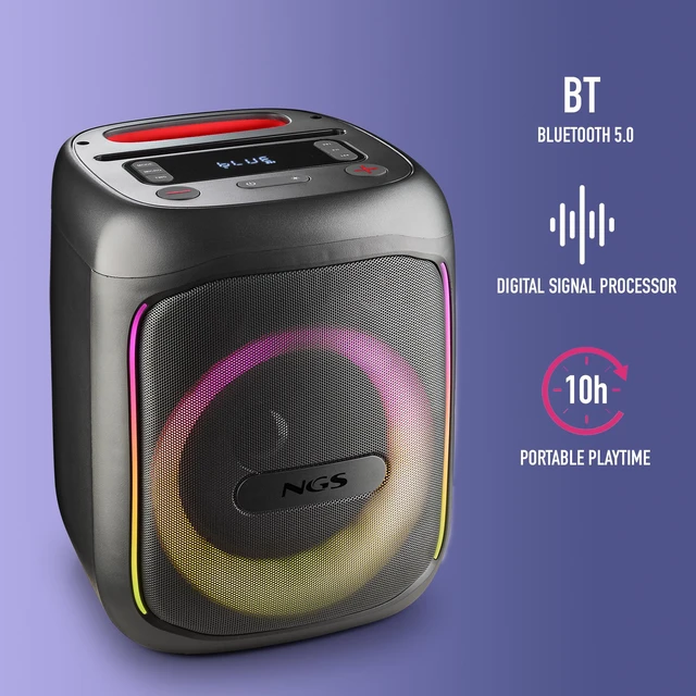 Alt view image 6 of 6 - NGS Wild Swag Go, 80W Portable and Wirelsss BT Speaker with LED Lights - WILDSWAGGO