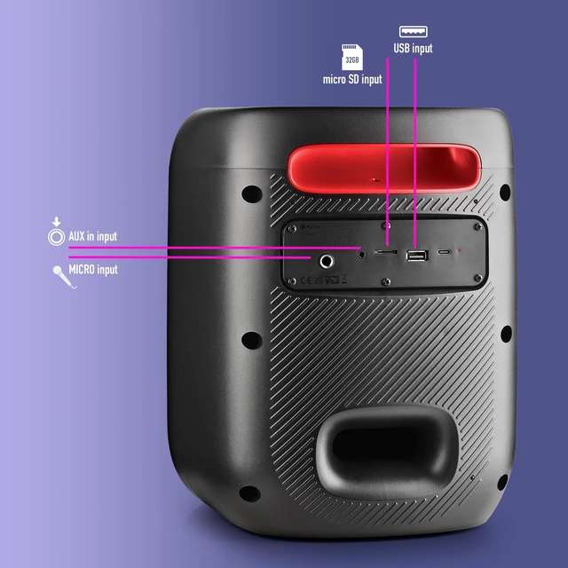Alt view image 5 of 6 - NGS Wild Swag Go, 80W Portable and Wirelsss BT Speaker with LED Lights - WILDSWAGGO