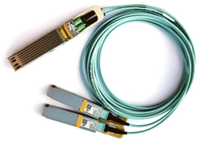 Alt view image 4 of 4 - NVIDIA 10m AOC splitter IB twin port HDR 400Gb/s to 2x200Gb/s OSFP to 2xQSFP56 Fibre Optic Cables Model MFA7U10-H010