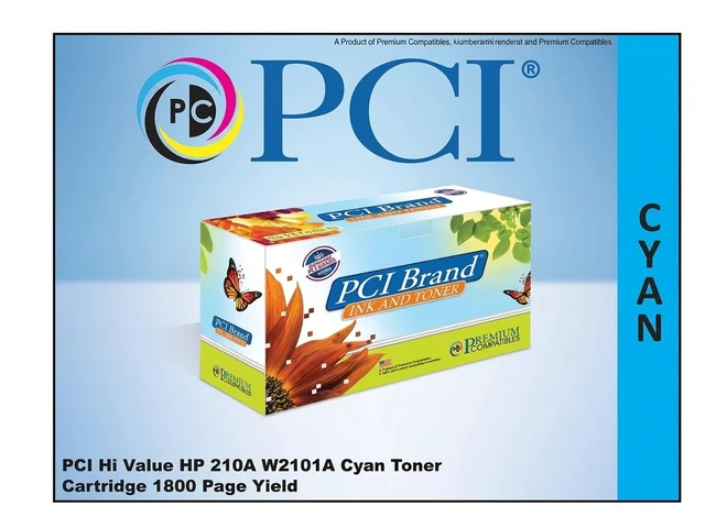 Main image of PCI Hi-Value W2101A-PCI Standard Yield Cyan Laser Toner Cartridge 1,800 Pages Replacement for HP 210A / W2101A