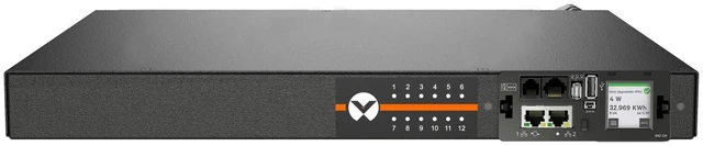Main image of Vertiv Switched Unit Level Monitored 20A 120V 1.9kW 1U Horizontal Rack PDU (12) NEMA 5-20R - L5-20P (10ft Cord)
