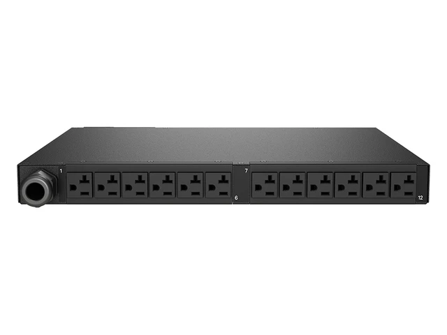 Alt view image 2 of 7 - Vertiv Switched Unit Level Monitored 20A 120V 1.9kW 1U Horizontal Rack PDU (12) NEMA 5-20R - L5-20P (10ft Cord)