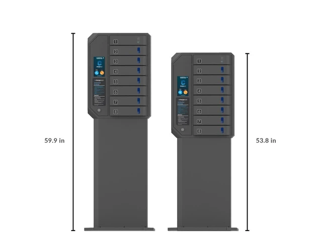 Alt view image 2 of 2 - Chargetech Heavy Duty Floor Stand 8 Bay Charging Lockers CT-200042
