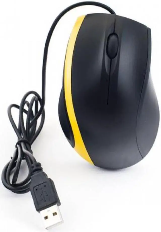 Main image of NEON 3D Optical Mouse Dual-Button with Scrool-Wheel. Black With a Yellow Stripe Model NEO-865A-MSE