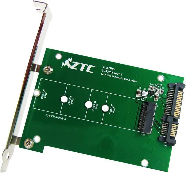 Alt view image 2 of 6 - ZTC Thunder Board M.2 NGFF SSD to SATA III Board Adapter. Multi Size Fit with High Speed 6.0GB/s. Model ZTC-AD001