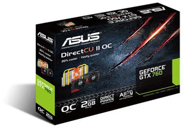 Alt view image 5 of 5 - ASUS 2GB GeForce GTX 760 GDDR5 256-Bit PCI Express 3.0 x16 HDCP Ready G-SYNC SLI Support Video Card Model GTX760-DC2OC-2GD5