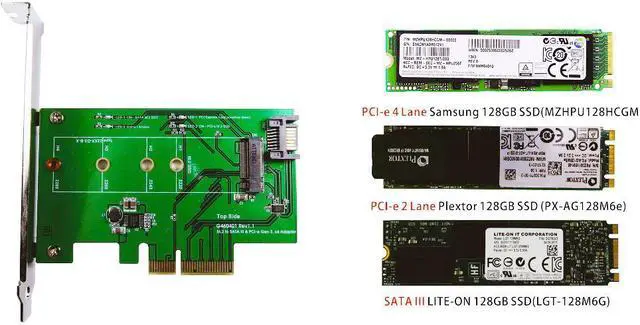 Alt view image 2 of 7 - ZTC Lightning Card Converts both M.2 PCIe 4x Lane or M.2 SATA SSD To PCI-e Internal Card. UP To 1.6GB/s on the 4x PCIe Model ZTC-EX001