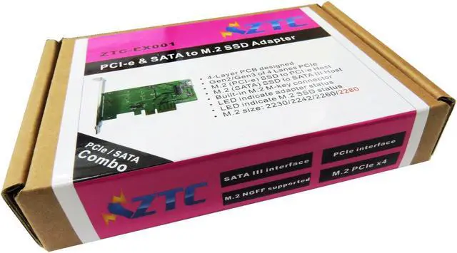 Alt view image 7 of 7 - ZTC Lightning Card Converts both M.2 PCIe 4x Lane or M.2 SATA SSD To PCI-e Internal Card. UP To 1.6GB/s on the 4x PCIe Model ZTC-EX001