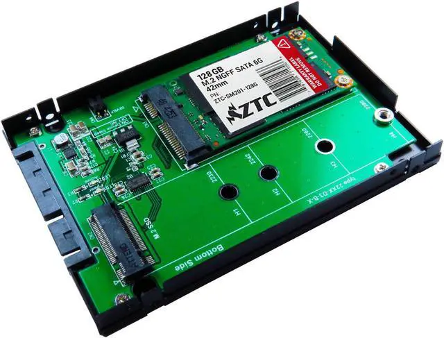 Alt view image 7 of 7 - ZTC 2-in-1 Sky 2.5" Enclosure M.2 (NGFF) or mSATA SSD to SATA III Board Adapter. Multi Size Fit with High Speed 6.0GB/s. Model ZTC-EN005