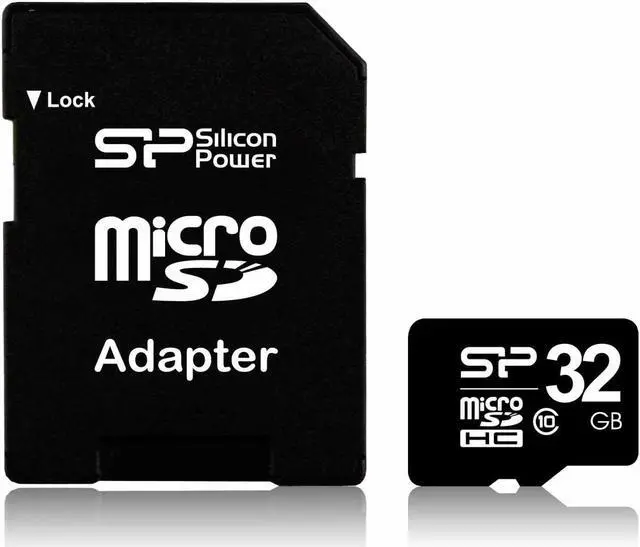 Main image of Silicon Power 32GB microSD Memory Card SDHC Class 10 w/ SD adapter Model SP032GBSTH010V10SP