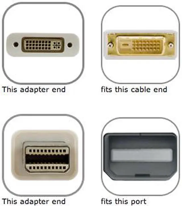 Alt view image 2 of 5 - NewerTech 8-inch  Mini DisplayPort to DVI Video Adapter. Exceptional Quality. Matches Apple 'White'. Model NWTCBLMDPDVI