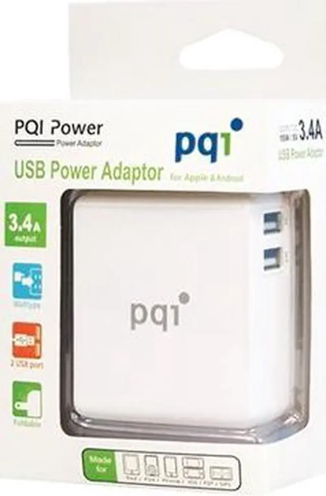Alt view image 2 of 7 - PQI i-Charger Mini 18W Phone and Tablet USB Charger 2.4A + 1.0A Output US Edition Model 6PCZ-009R0002A