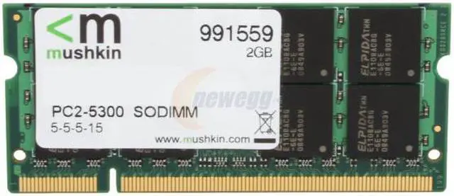 Main image of Mushkin Enhanced 2GB Essentials DDR2 PC2-5300 667MHz 200-Pin Laptop Memory Model 991559
