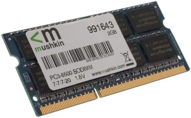 Alt view image 4 of 4 - Mushkin Enhanced 2GB DDR3 PC3-8500 1066MHz 204-Pin Laptop Memory Model 991643