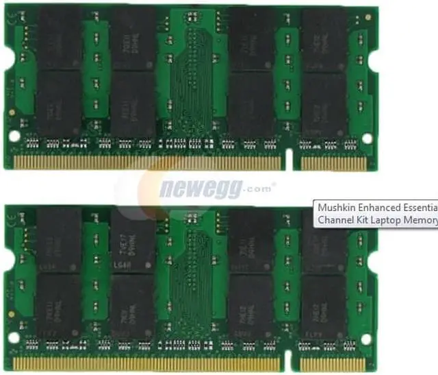 Alt view image 2 of 3 - Mushkin Enhanced 4GB (2 x 2GB) Essentials DDR2 PC2-5300 667MHz 200-Pin Laptop Memory Model 996559