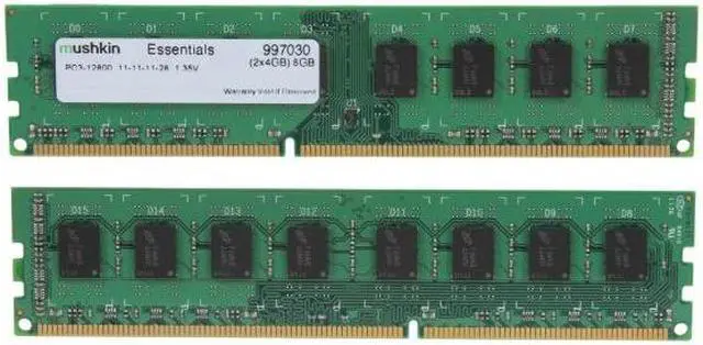 Alt view image 2 of 3 - Mushkin Enhanced 8GB (2 x 4GB) Essentials DDR3 PC3L-12800 1600MHz 240-Pin Desktop Memory Model 997030