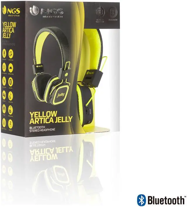 Alt view image 4 of 6 - NGS Artica Jelly Bluetooth Stereo Headphones with Micro SD Card Slot Color Yellow Model YELLOWARTICAJELLY