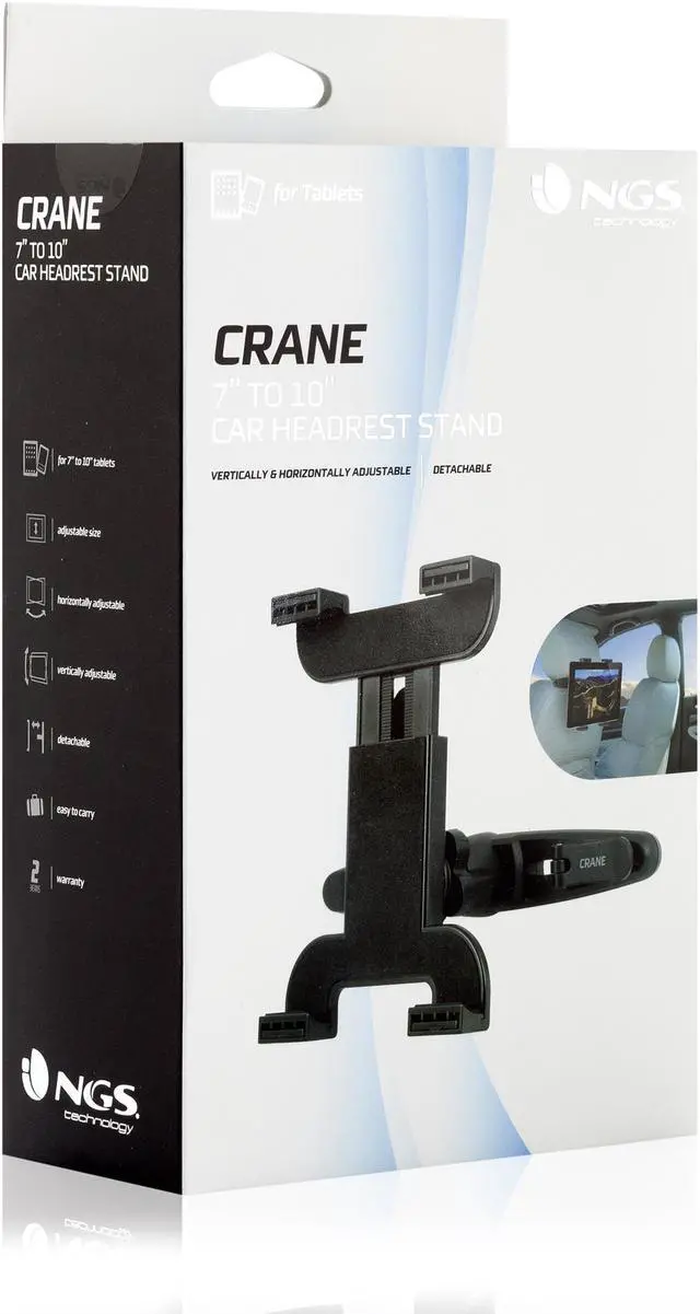 Alt view image 6 of 7 - NGS Crane 360° Adjustable and Rotating Tablet Car Headrest Mount/Holder - 7" To 10"