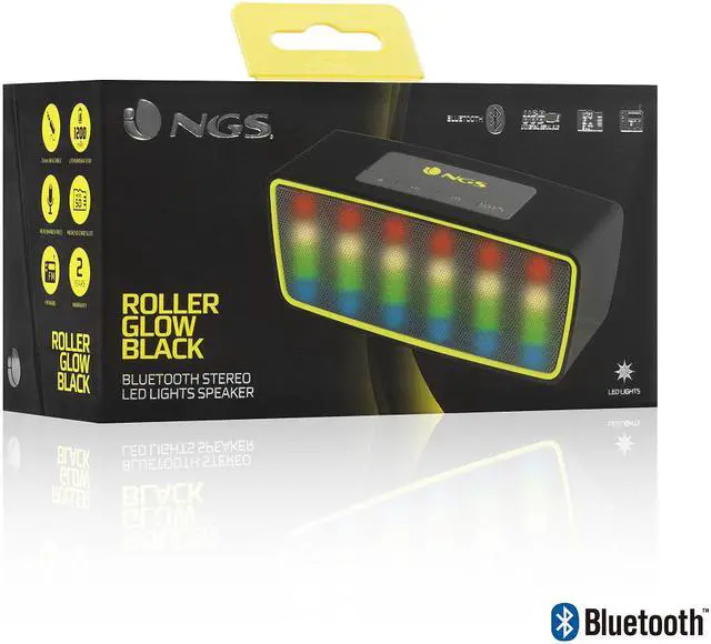 Alt view image 3 of 4 - NGS 3W Roller Glow Black Bluetooth Speaker Model ROLLERGLOWBLACK