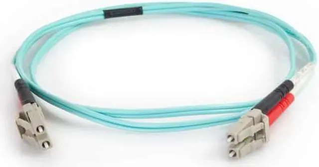 Alt view image 2 of 3 - C2G 2m LC-LC 50/125 OM4 Duplex Multimode PVC Aqua Fiber Optic Cable Model 00998