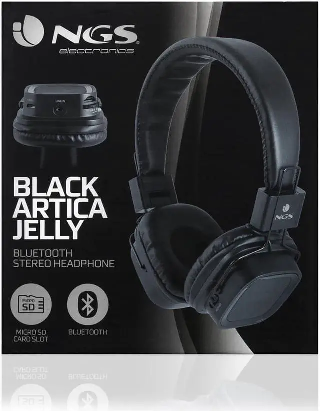 Alt view image 6 of 11 - NGS Artica Jelly Bluetooth Black Stereo Headphones with Micro SD Card Slot Model ARTICAJELLYBLACK