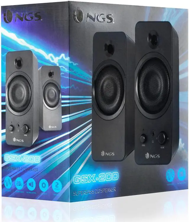 Alt view image 5 of 5 - NGS 20W Superbass Gaming Speakers Model GSK-200