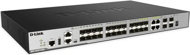 Main image of D-Link 28 Port Layer 3 Stackable Managed Gigabit Switch including 4 10GbE Ports Model DGS-3630-28SC/SI