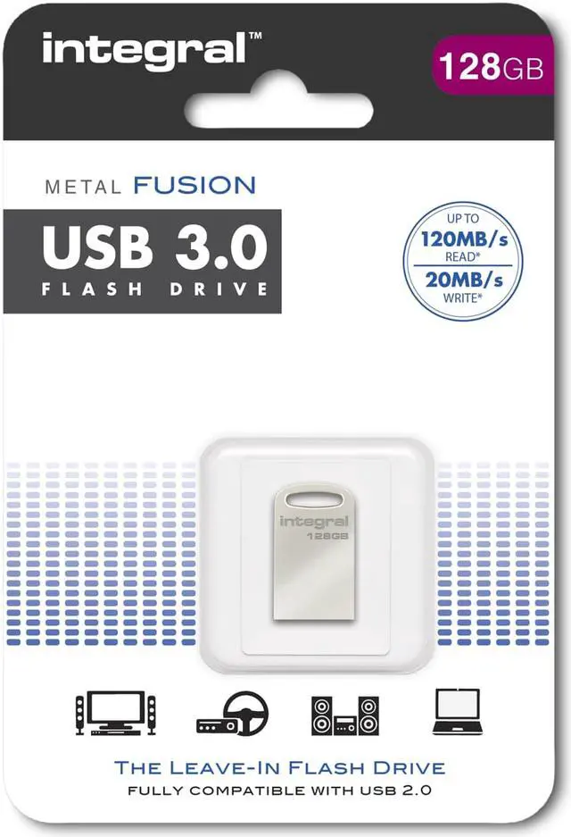 Alt view image 5 of 5 - Integral 128GB Metal Fusion USB3.0 Ultra Small Flash Drive Model INFD128GBFUS3.0