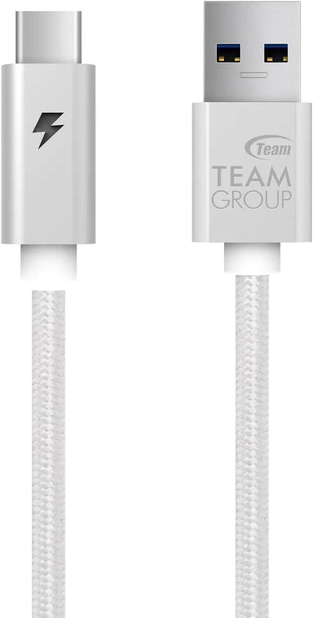 Main image of Team USB 3.1 to USB Type C Metallic Cable 100 cm Silver with LED Charging Indicator Model TWC0AS01