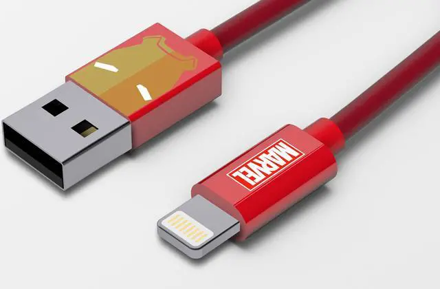 Alt view image 4 of 4 - Tribe Marvel Iron Man Lightning USB 2.0 Cable 120cm Model CLR21604