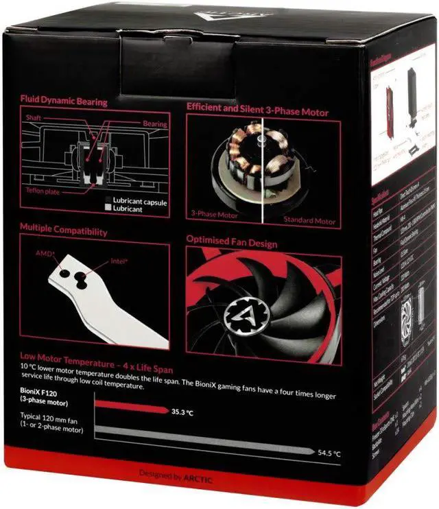 Alt view image 6 of 7 - ARCTIC Freezer 34 eSports DUO Edition - Tower CPU Cooler with Push-Pull Configuration I Silent 3-Phase-Motor and wide range of regulation 200 to 2100 RPM - Includes 2 low noise PWM 120 mm Fans – Red