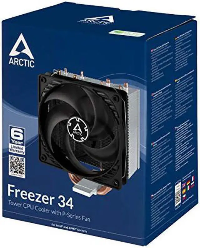 Alt view image 5 of 7 - ARCTIC Freezer 34 -Tower CPU Cooler for Intel 115X/2011-3/2066 and AMD AM4, Pressure-Optimised 120 mm PWM Fan with PST, Direct Touch Technology