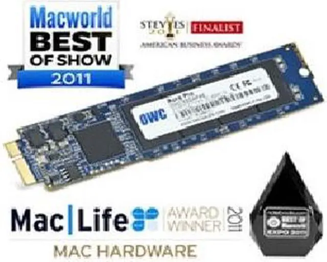 Main image of OWC 500GB Aura Pro 6G Solid-State Drive For MacBook Air 2010-2011. High Performance Internal Flash Storage. 3rd Generation, Late 2018 Model. Model OWCS3DAP116G500