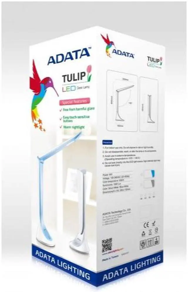 Alt view image 3 of 4 - AData Tulip LED Desk Lamp DD300 White/Blue