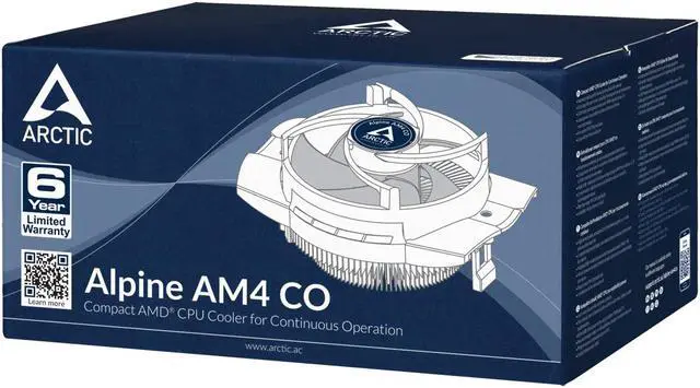 Alt view image 7 of 7 - ARCTIC COOLING Alpine AM4 CO Compact AMD CPU-Cooler for Continuous Operation