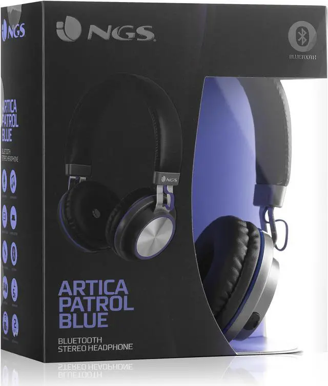 Alt view image 5 of 9 - NGS Artica Patrol Bluetooth Stereo Headphones - Blue